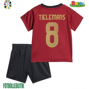 Belgien Youri Tielemans #8 Hemmaställ Barn EM 2024 Kortärmad (+ Korta byxor)